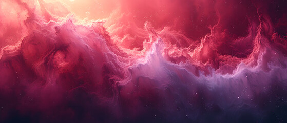 Red and Purple Background With Clouds and Stars