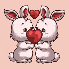 Bunny Love mascot great illustration for your branding business
