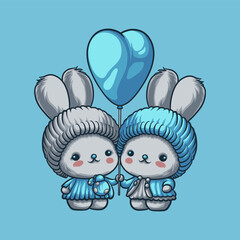 Bunny Love mascot great illustration for your branding business
