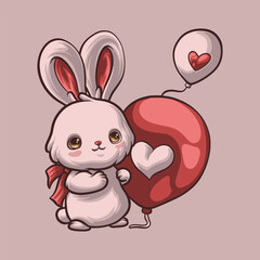 Bunny Love mascot great illustration for your branding business