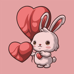 Bunny Love mascot great illustration for your branding business