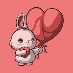 Bunny Love mascot great illustration for your branding business
