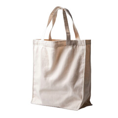 Empty tote bag with transparent background mockup template