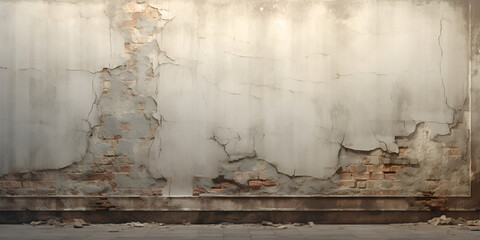 
Old Basement Image, Silver Coloured Painted Wall Texture With Distressed Worn Plaster Background
