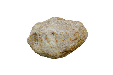 Isolated sandstone rock stone for outside garden decoration on white background.	 