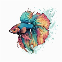 Fototapeta premium goldfish. colorful goldfish digital illustration
