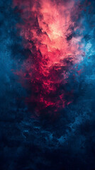 The background image with blue and red contrast is very cool and visually