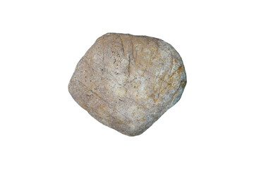 Diamond-shaped sandstone rock stone for outside garden decoration, isolated on white background.	