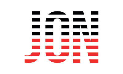 JON three initial letter iconic line negative space minimal logo design vector template. monogram, abstract, wordmark, business, typography, minimalist, brand, company, flat, modern, unique, simple