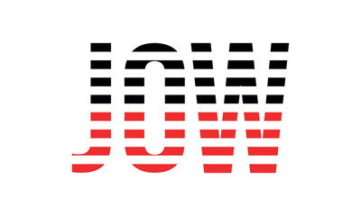 JOW three initial letter iconic line negative space minimal logo design vector template. monogram, abstract, wordmark, business, typography, minimalist, brand, company, flat, modern, unique, simple