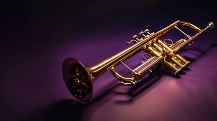 Detailed View of a Brass Musical Instrument with Shiny Finish Illuminated in Artistic Lighting