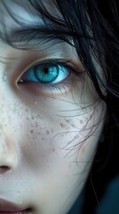 Captivating Close Up of Asian Woman's Eyes with Double Eyelid, Generative Ai