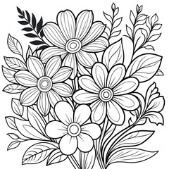 Floral coloring book pages for children and adults

