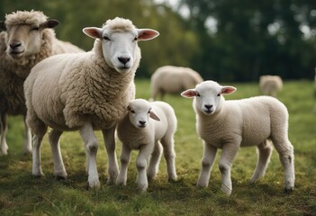 Obraz na płótnie Canvas lambs Sheeps rural