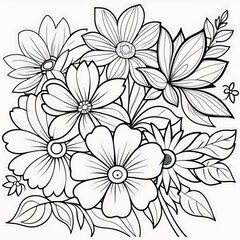Floral coloring book pages for children and adults
