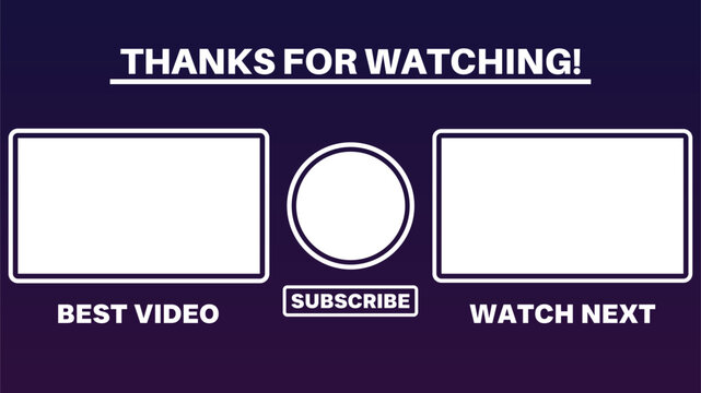 end screen background vector for video content