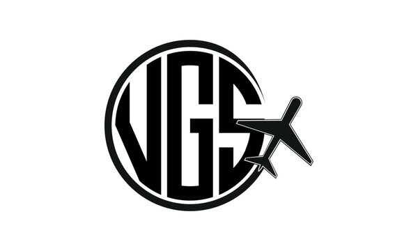 VGS three initial letter circle tour & travel agency logo design vector template. hajj Umrah agency, abstract, wordmark, business, monogram, minimalist, brand, company, flat, tourism agency, tourist