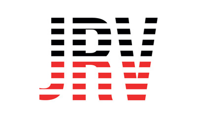 JRV three initial letter iconic line negative space minimal logo design vector template. monogram, abstract, wordmark, business, typography, minimalist, brand, company, flat, modern, unique, simple