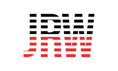 JRW three initial letter iconic line negative space minimal logo design vector template. monogram, abstract, wordmark, business, typography, minimalist, brand, company, flat, modern, unique, simple