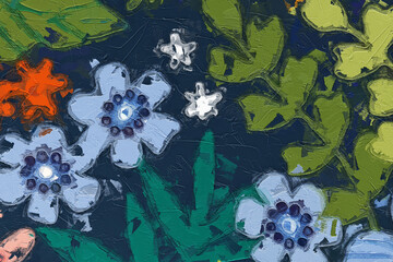 Oil painting and various floral illustrations of Paisley's beautiful wedding