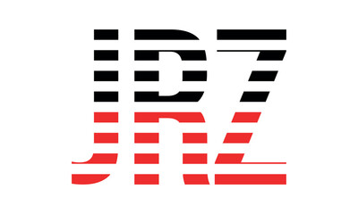 JRZ three initial letter iconic line negative space minimal logo design vector template. monogram, abstract, wordmark, business, typography, minimalist, brand, company, flat, modern, unique, simple