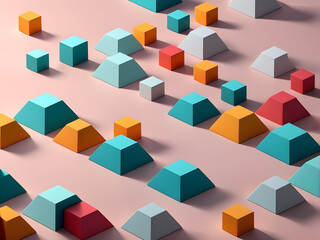 Obraz premium abstract-background-showcasing-3d-geometrical-shapes-arranged-in-a-minimalist-composition