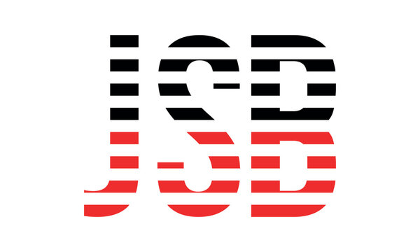 JSB three initial letter iconic line negative space minimal logo design vector template. monogram, abstract, wordmark, business, typography, minimalist, brand, company, flat, modern, unique, simple