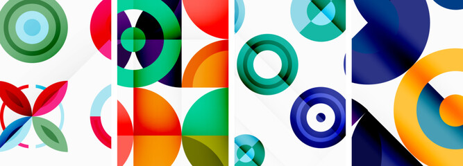 Round geometric elements and circles in background design for wallpaper, business card, cover, poster, banner, brochure, header, website