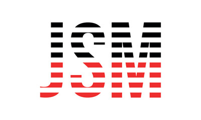 JSM three initial letter iconic line negative space minimal logo design vector template. monogram, abstract, wordmark, business, typography, minimalist, brand, company, flat, modern, unique, simple