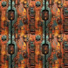 rusty metal backRusted Steampunk Armor Plates Texture. Seamless Repeatable Backgroundground