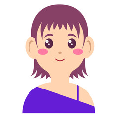 Beautiful and cute female face sticker,art illustration