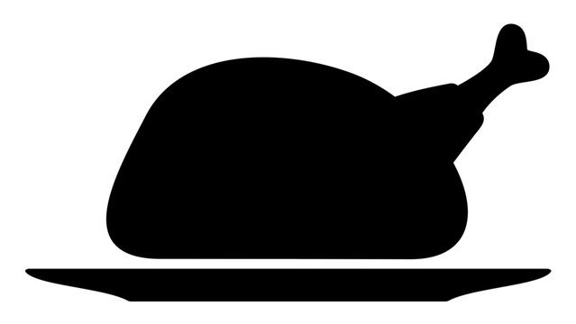black roasted chicken on plate clip art preview
