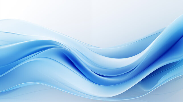 Blue Wave Abstract: Vector Illustration of Liquid Motion and Light in Oceanic Art
