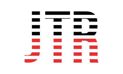 JTR three initial letter iconic line negative space minimal logo design vector template. monogram, abstract, wordmark, business, typography, minimalist, brand, company, flat, modern, unique, simple