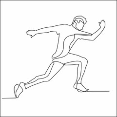 Continuous line drawing of Runner man. People run when doing action sport or jogging.