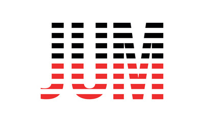 JUM three initial letter iconic line negative space minimal logo design vector template. monogram, abstract, wordmark, business, typography, minimalist, brand, company, flat, modern, unique, simple