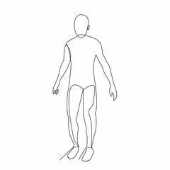Continuous line drawing of Runner man. People run when doing action sport or jogging.