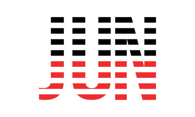 JUN three initial letter iconic line negative space minimal logo design vector template. monogram, abstract, wordmark, business, typography, minimalist, brand, company, flat, modern, unique, simple