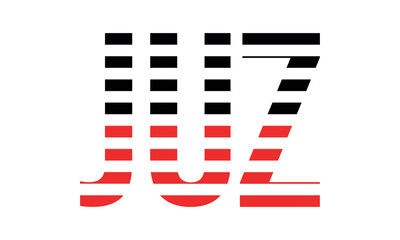 JUZ three initial letter iconic line negative space minimal logo design vector template. monogram, abstract, wordmark, business, typography, minimalist, brand, company, flat, modern, unique, simple