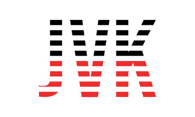 JVK three initial letter iconic line negative space minimal logo design vector template. monogram, abstract, wordmark, business, typography, minimalist, brand, company, flat, modern, unique, simple