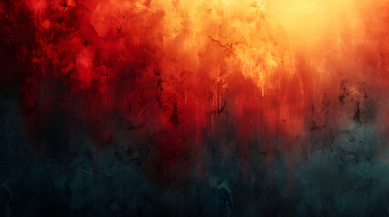 Abstract Painting of Red and Yellow Colors