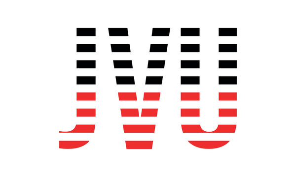 JVU three initial letter iconic line negative space minimal logo design vector template. monogram, abstract, wordmark, business, typography, minimalist, brand, company, flat, modern, unique, simple