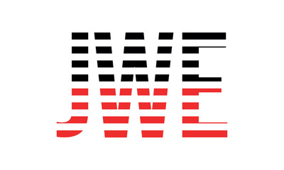 JWE three initial letter iconic line negative space minimal logo design vector template. monogram, abstract, wordmark, business, typography, minimalist, brand, company, flat, modern, unique, simple