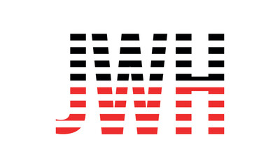 JWH three initial letter iconic line negative space minimal logo design vector template. monogram, abstract, wordmark, business, typography, minimalist, brand, company, flat, modern, unique, simple