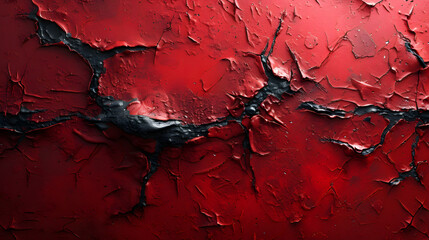 Close Up of a Red and Black Painting