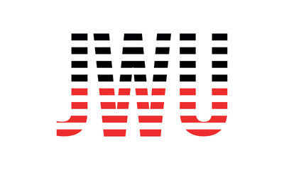 JWU three initial letter iconic line negative space minimal logo design vector template. monogram, abstract, wordmark, business, typography, minimalist, brand, company, flat, modern, unique, simple