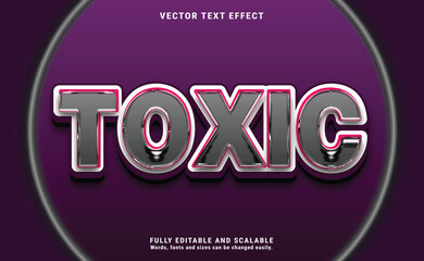 vector toxic text effect editable monster and scary text style