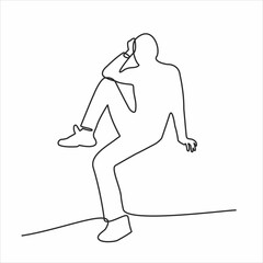 human thinking - continuous line drawing