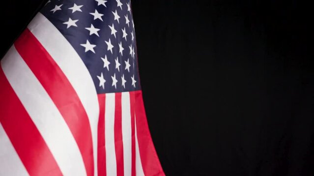 United States USA national flag on dark background