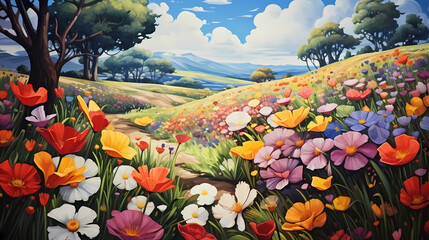 Colorful floral seamless pattern